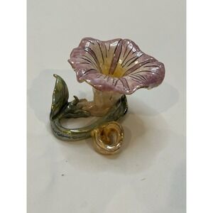 Heather Goldmine Flower Candle Holder Ceramic Dated 2000 Vintage